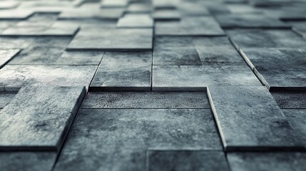 Aufkleber - Abstract concrete tiles creating a futuristic pattern