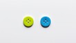 © TheStoodio - Colorful buttons on a white background, ideal for crafting or minimalist projects.