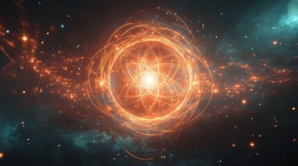 Wall Mural - Glowing cosmic energy swirling in space.