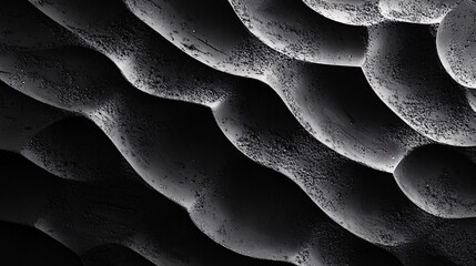 Poster - Abstract black and white textured surface creating a wavy pattern