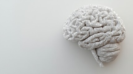 Aufkleber - A creative representation of a human brain crafted from carefully placed words, offering space for additional text or ideas. Generative AI