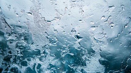 Poster - Water droplets forming unique patterns on glass surface during rainfall