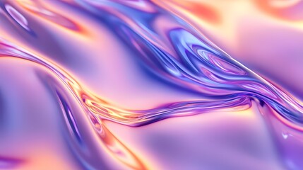 Poster - A vibrant, abstract wave of purple and orange hues creates a fluid, dynamic surface, evoking a sense of movement and energy.