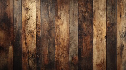Aufkleber - Dark brown wooden planks forming rustic background texture
