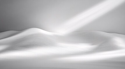 Poster - Light beam illuminating white wavy topographic landscape