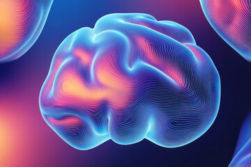 Poster - a brain scan with a blue background