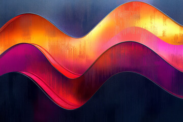 Poster - a painting of a wave on a black background