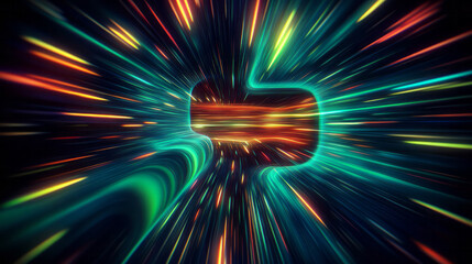 Poster - abstract background with colorful lines and light effects