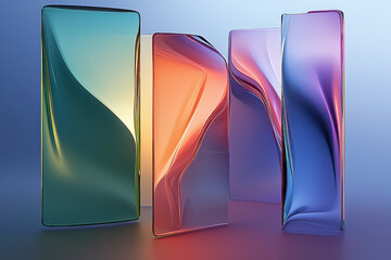Poster - three different colored glass cases