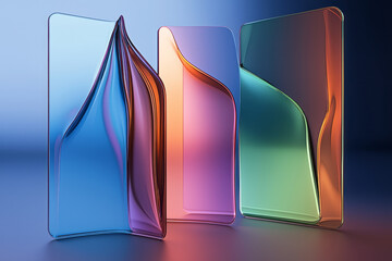 Aufkleber - three different colored glass panels