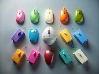 Poster - Collection of Mouse Cursors in Various Styles and Colors on a Clean Background for Digital Interface Design and User Experience Enhancement