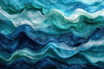 Poster - Blue Green Wave Background