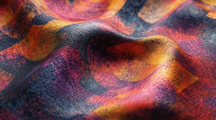 Poster - Colorful textured fabric forming gentle waves: a stunning abstract background