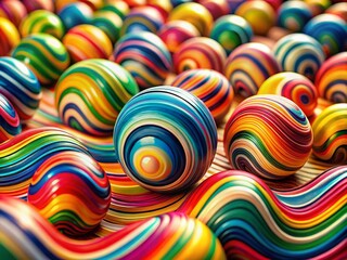 Poster - Colorful Groovy Patterns with Twisted Lines and Curved Stripes in a Vivid Liquid Chaos of Wavy Gradient Designs for Funky Backgrounds and Creative Doodle Inspirations
