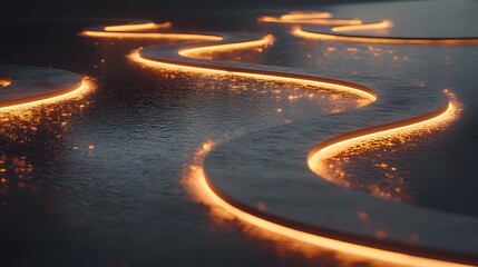 Aufkleber - A conceptual representation of glowing arcs seamlessly connecting nodes in a clean layout.