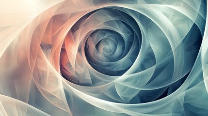 Poster - Abstract interlocking spirals in soft gradients, creating a seamless digital texture.