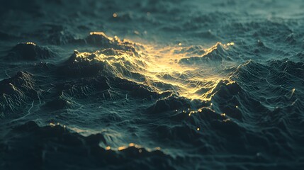 Poster - A clean digital map with glowing seamless transitions between regions.