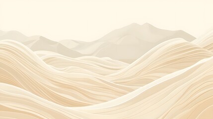 Poster - A clean design of layered digital waves flowing seamlessly across a neutral canvas.