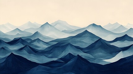 Poster - A clean design of layered digital waves flowing seamlessly across a neutral canvas.