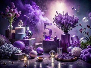 Poster - Conceptual Photography Exploring the Essence of 'Violett 5' with Abstract Forms and Ethereal Lighting for an Enchanting Visual Experience
