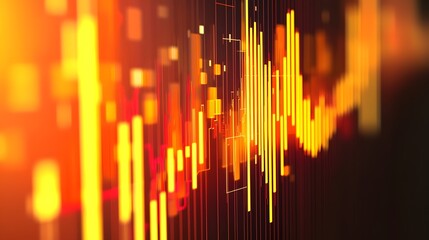 Aufkleber - A futuristic chart with seamless bars blending into each other, glowing against a neutral backdrop.
