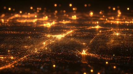 Poster - A minimalist representation of seamless digital data as glowing interconnected pathways.