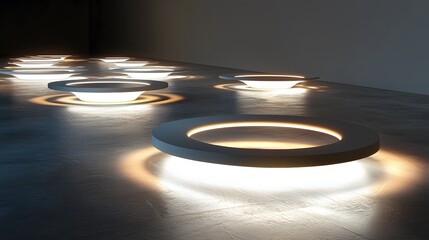 Poster - A minimalist display of glowing, concentric circles creating a seamless motion effect.