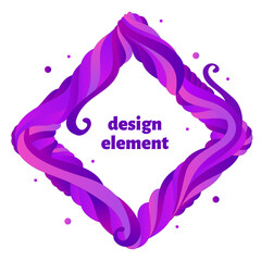 Aufkleber - Gradient abstract frame with flowing liquid shapes. Dynamic shapes and lines. Vector.