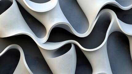 Aufkleber - A 3D rendering of layered ribbons in gradient tones forming a seamless abstract texture.
