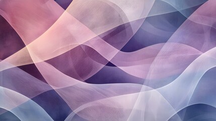 Poster - A dynamic flow of translucent waveforms in muted pastel shades forming a seamless pattern.