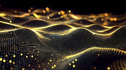 Poster - A futuristic layout of glowing points and interwoven lines creating a seamless digital effect.