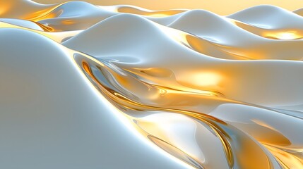 Aufkleber - A futuristic perspective of soft glowing waves blending smoothly into each other.