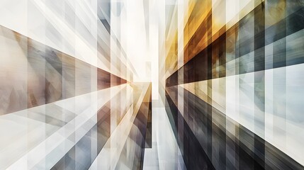 Poster - A symmetrical layout of translucent geometric layers arranged in a seamless, flowing design.