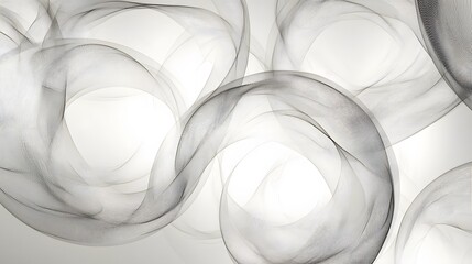 Poster - An abstract depiction of interwoven circles glowing softly against a clean white background.