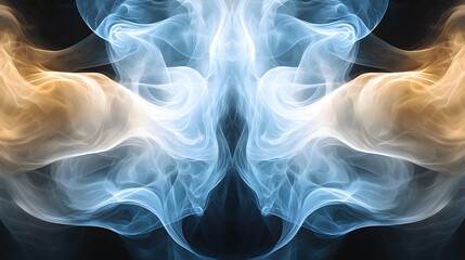 Poster - A symmetrical flow of translucent layers merging into a seamless abstract gradient.