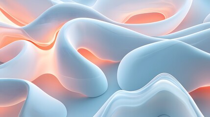 Aufkleber - Abstract glowing ribbons in muted pastel colors forming a minimalist, seamless pattern.