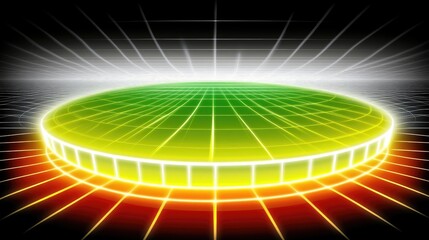 Poster - A colorful 3D pie chart with floating, glossy segments, each representing different business metrics. The chart hovers above a grid background with glowing data points.