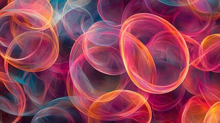 Poster - A conceptual representation of glowing interlocking circles forming a seamless pattern.