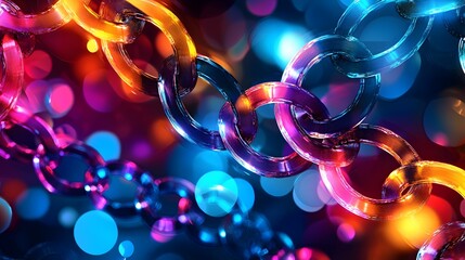Poster - A conceptual representation of glowing interlocking circles forming a seamless pattern.