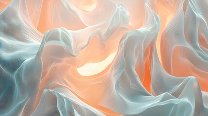 Poster - A clean arrangement of translucent shapes glowing softly and blending into a seamless texture.