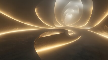 Poster - A conceptual representation of glowing arcs and interlocking ribbons forming a dynamic seamless flow.