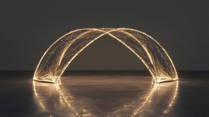 Poster - A minimalist design of glowing arcs merging seamlessly into a dynamic flow of connectivity.