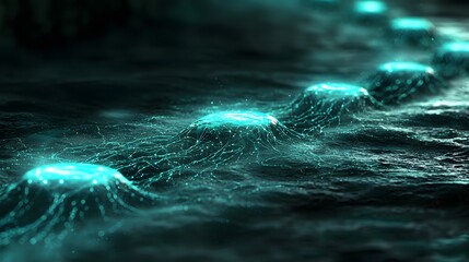 Poster - A futuristic representation of glowing pathways forming a seamless digital network.