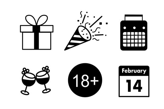 Romance icon set