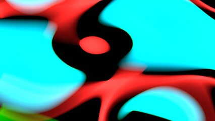 Aufkleber - Dynamic Abstract Pattern with Bold Red and Aqua Blue Curves