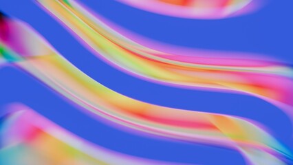 Aufkleber - Abstract Flowing Shapes in Blue and Pink Gradient with Smooth Curves