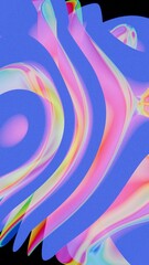 Poster - Abstract Flowing Shapes in Blue and Pink Gradient with Smooth Curves
