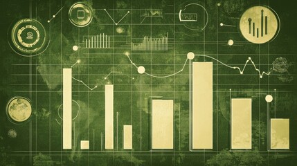 Poster - A futuristic 3D bar chart in metallic tones, with hovering labels showing data points. The background is a dark, tech-inspired grid, emphasizing precision and innovation.