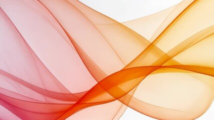 Poster - Vibrant Abstract Waves in Red and Yellow with Soft Gradients and Flowing Motion