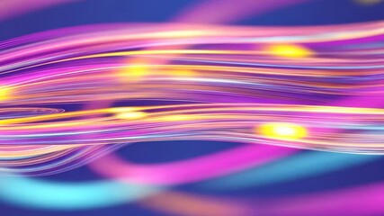 Poster - Vibrant Waves of Light and Color in Abstract Motion with Soft Glows and Fluid Patterns